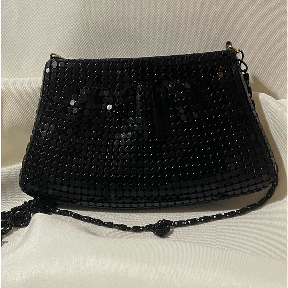 Vintage Black Mesh Evening Bag with Chain Strap by Y & S - Picture 3 of 9
